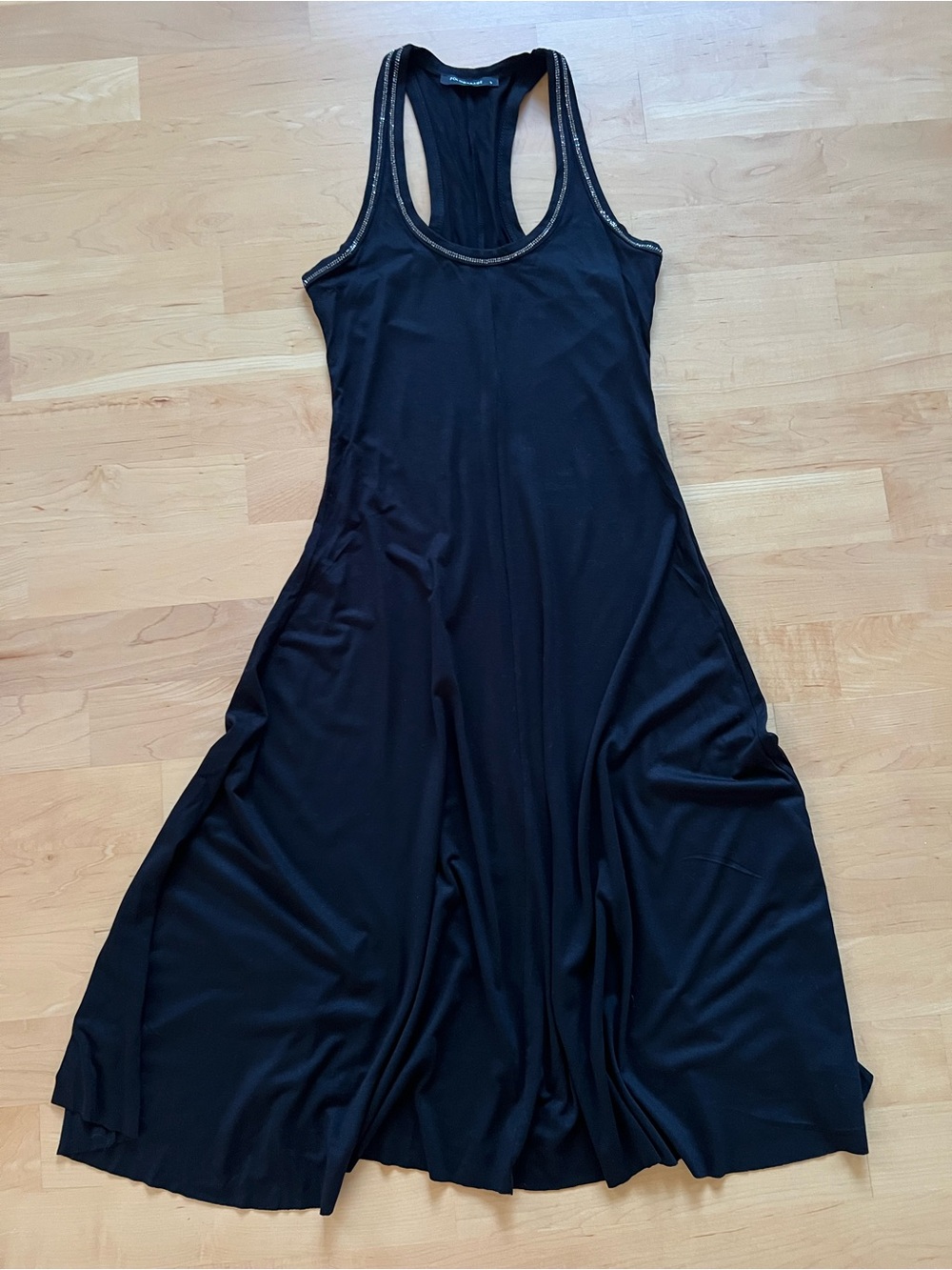 Garage Black Racerback Maxi Dress with Beaded Trim